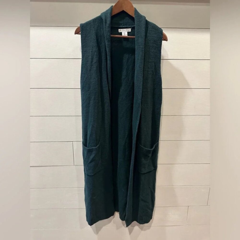 London Kate Dark Forest Green Sleeveless Cardigan- Small